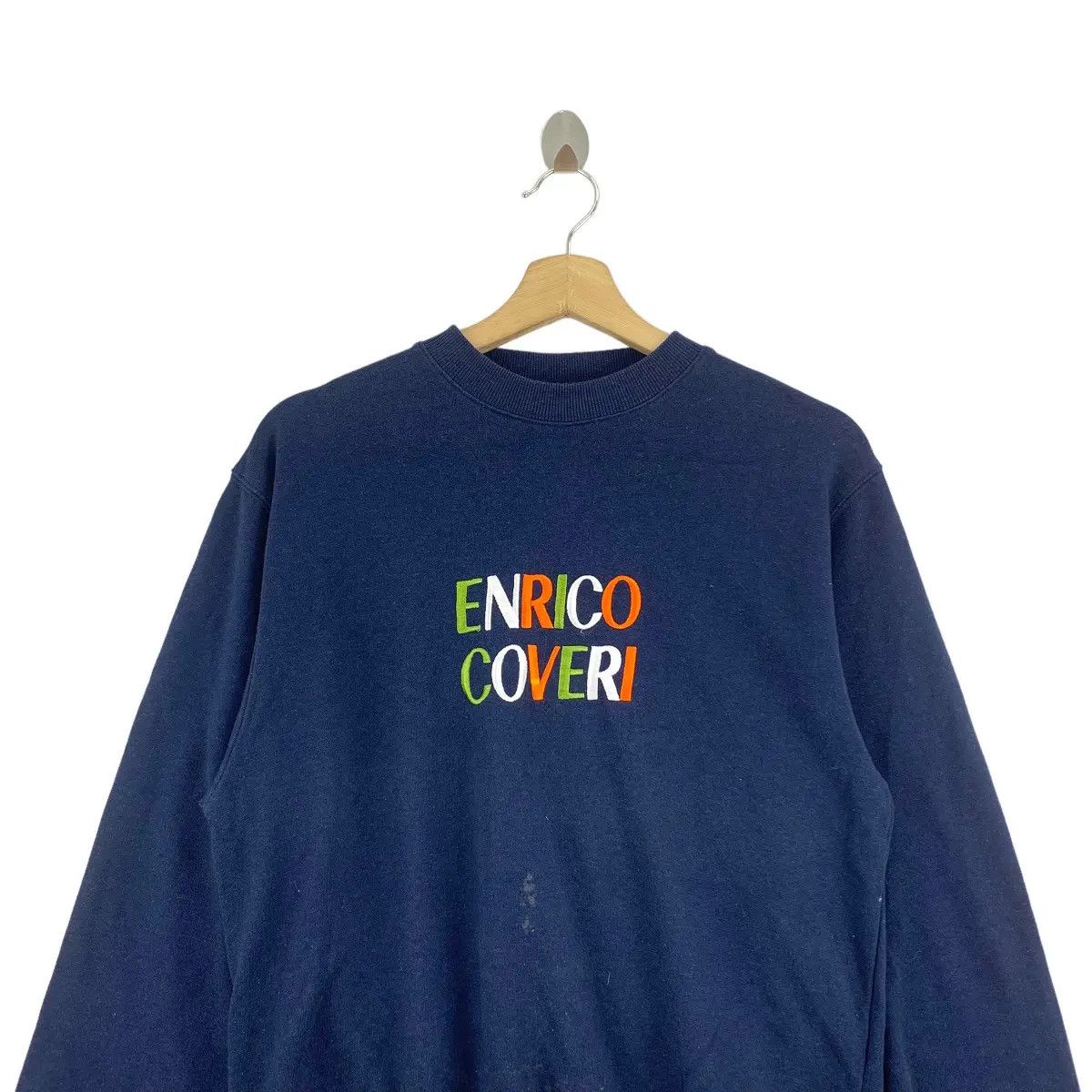Vintage Vintage 90’ ENRICO COVERI ITALY Embroidered Logo Sweatshirt Size L / US 10 / IT 46 - 2 Thumbnail