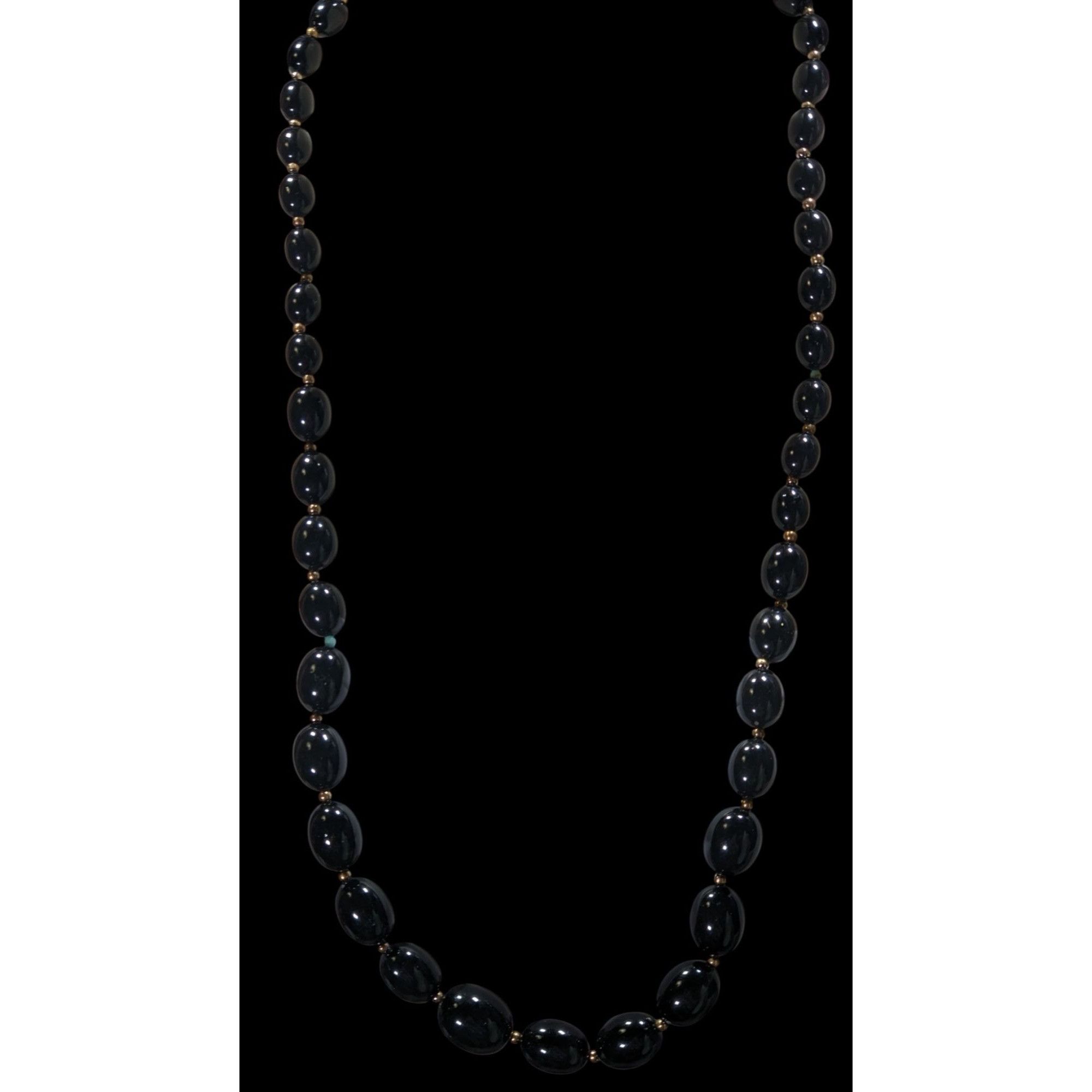 Other Vintage Gothic Black Beaded Necklace With Silver Tone Accent Size ONE SIZE - 4 Thumbnail