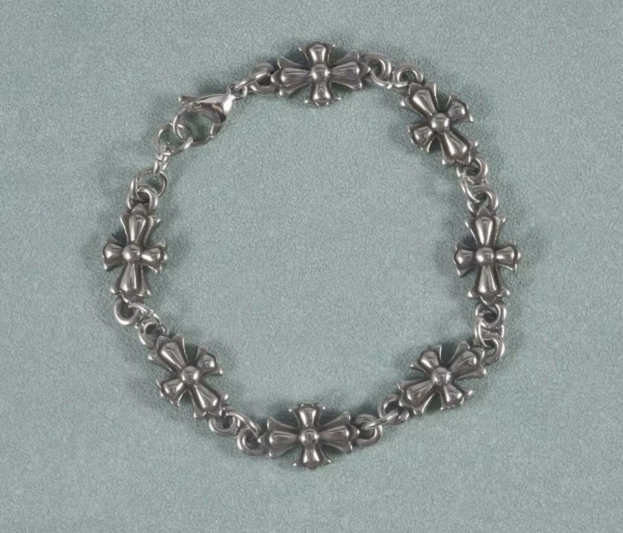 Jewelry Silver Cross Hip Hop Punk Bracelet Size ONE SIZE - 2 Thumbnail