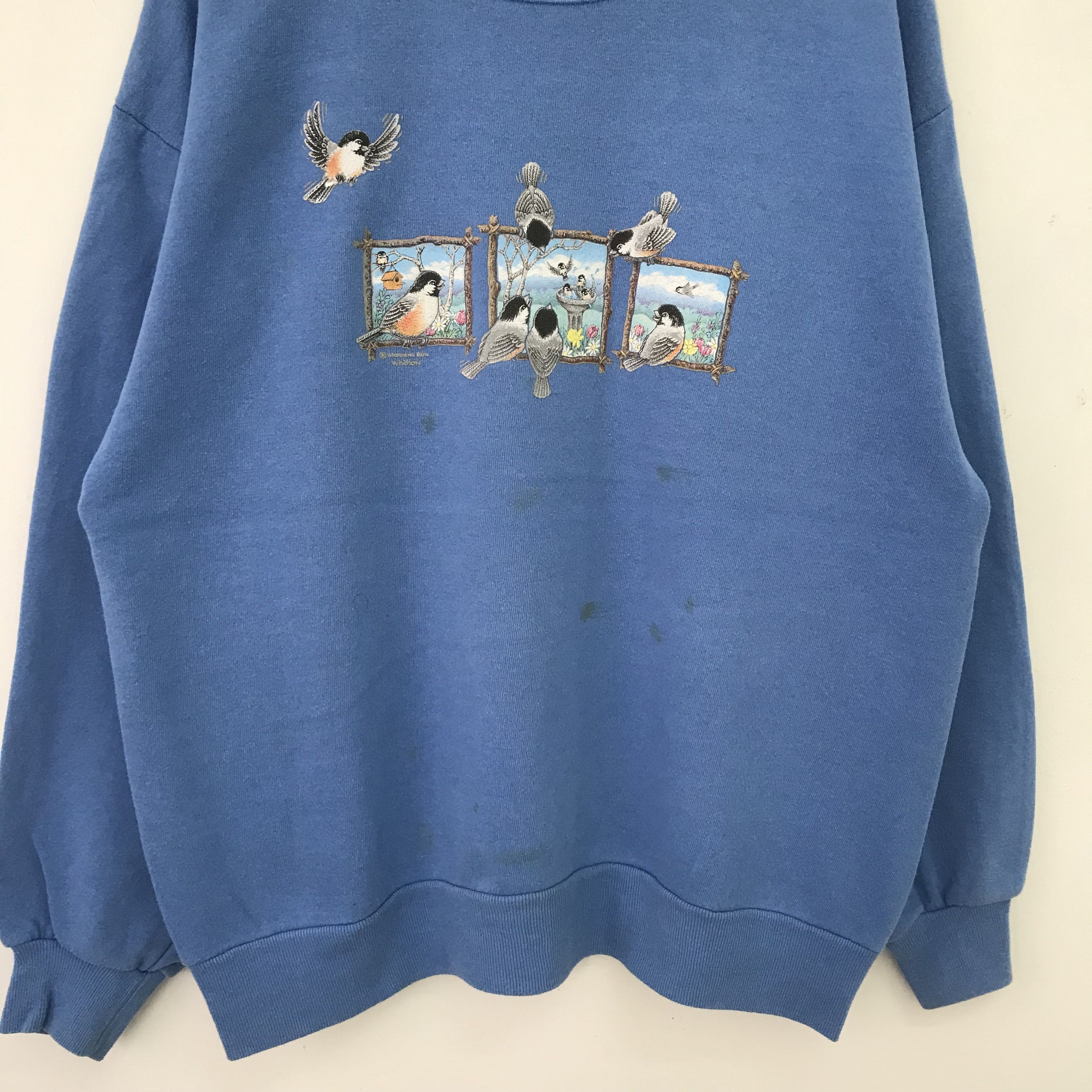 Vintage Vintage 90s Morning Sun Blue Sweatshirt - 402 Size US L / EU 52-54 / 3 - 3 Thumbnail