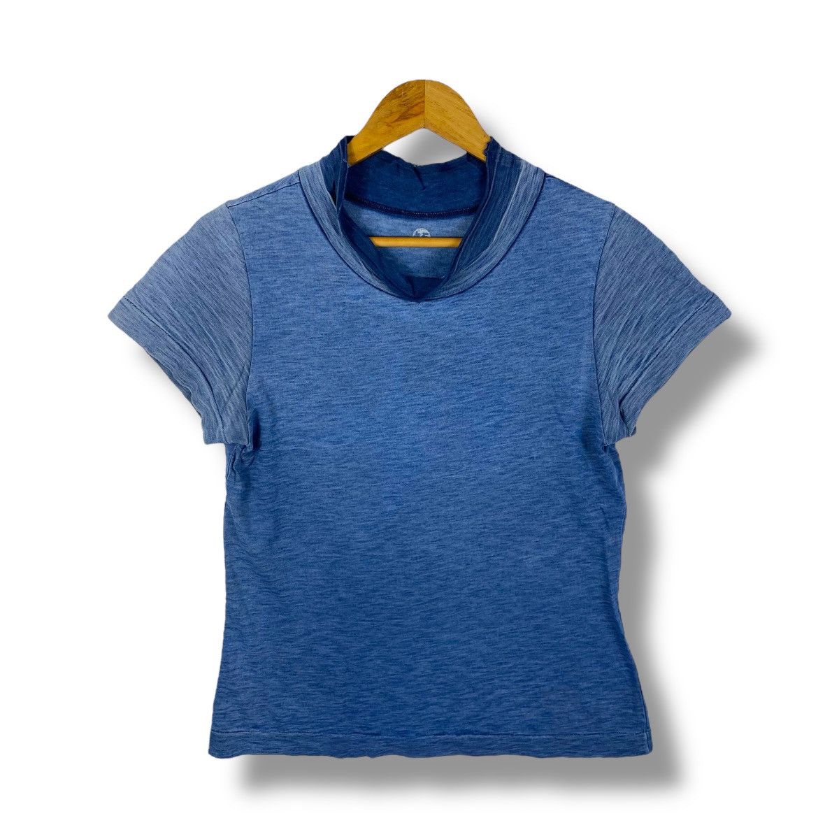 45rpm Distressed Sunfaded 45RPM Natural Indigo Tee Shirt Small Size S / US 4 / IT 40 - 1 Thumbnail