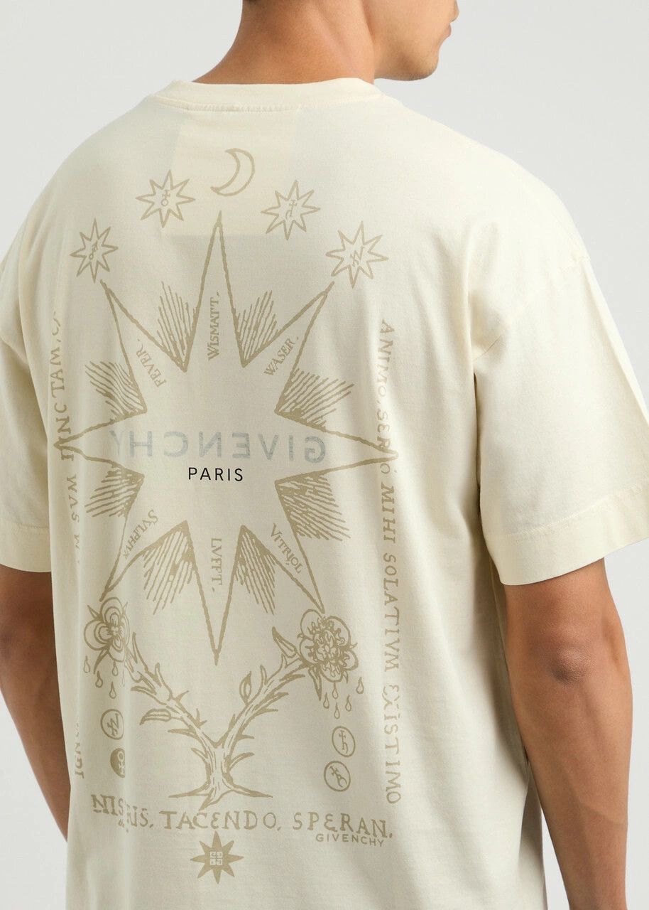 Givenchy Beige Tarot Print Reverse Logo T-Shirt Size US S / EU 44-46 / 1 - 5 Thumbnail