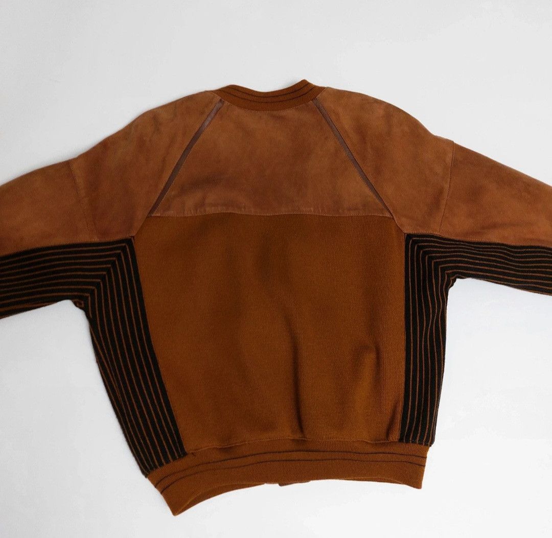 Vintage AMGE suede leather bomber jacket with wool blend panels Size US XL / EU 56 / 4 - 4 Thumbnail