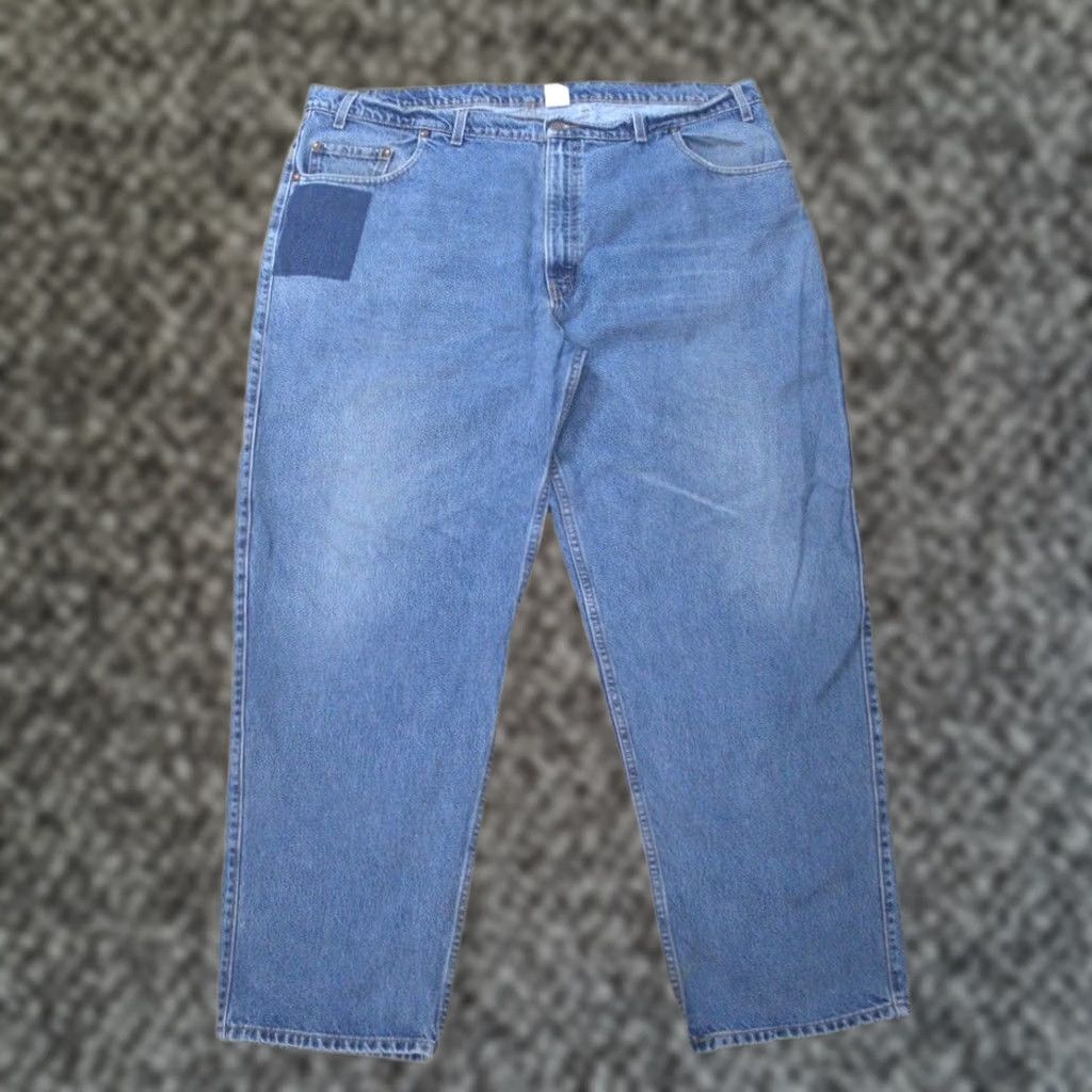 Levi's VINTAGE Levi's 545 Jeans Mens 46x32 Blue Denim Distressed 5-Pocket Baggy Straight Modern Regular 90s Grunge Logo Belt Loops Shirt? Size US 30 / EU 46 - 1 Thumbnail