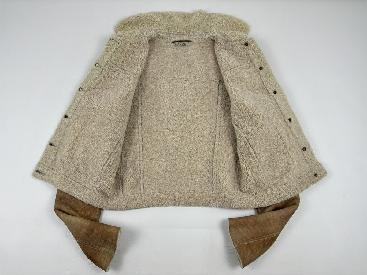 Miu Miu PRADA Sheepskin Dyed Fur Leather Coat Aviator Jacket Bomber Size M / US 6-8 / IT 42-44 - 17 Thumbnail
