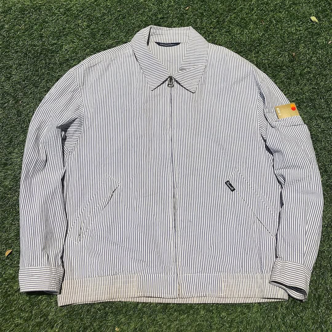 Faconnable × Vintage Facconable French Stripe Down Work Casual Jacket zipper riri Size US L / EU 52-54 / 3 - 6 Thumbnail