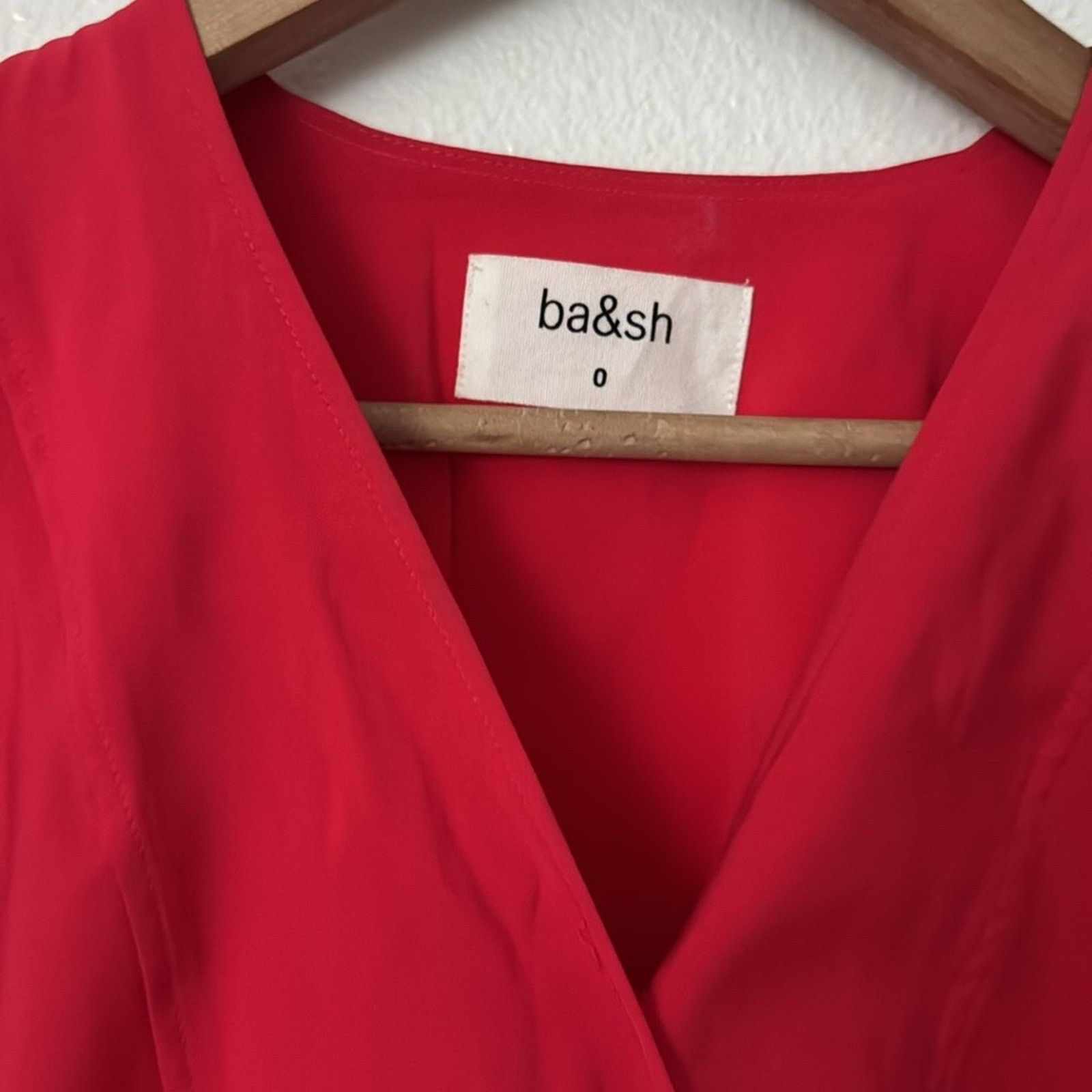 ba&sh BA&SH 0 Red A-Line Midi Dress Size XS / US 0-2 / IT 36-38 - 2 Thumbnail