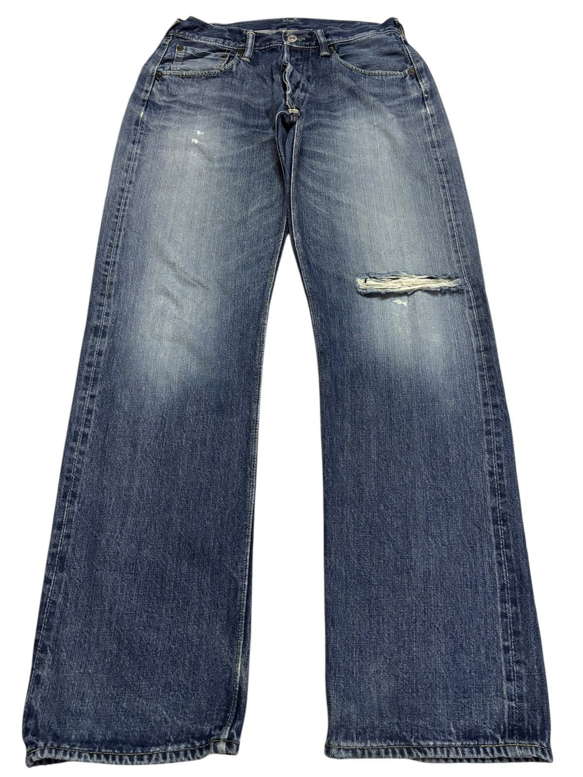 Japanese Brand Vtg 90s Warehouse Japan Dubbleworks Selvedge Distress Jeans Size US 29 - 2 Thumbnail