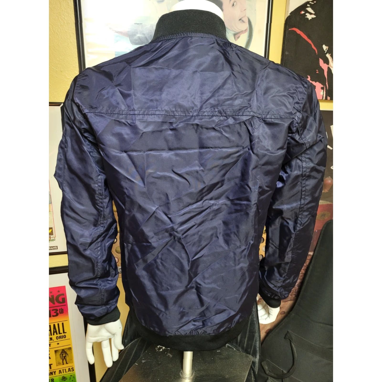 Kingsman VINTOS Jacket Men Windbreaker 80s Blue Mid-Length Zip Full Zip Regular L Large Vintage Kingsman Engrish Size US L / EU 52-54 / 3 - 4 Thumbnail