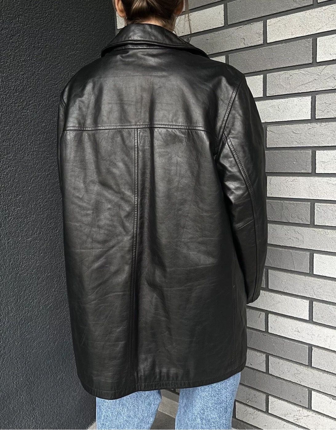 Vintage × Zara Vintage ZARA man oversized Leather Jacket Coat Black Size L Size US L / EU 52-54 / 3 - 8 Thumbnail