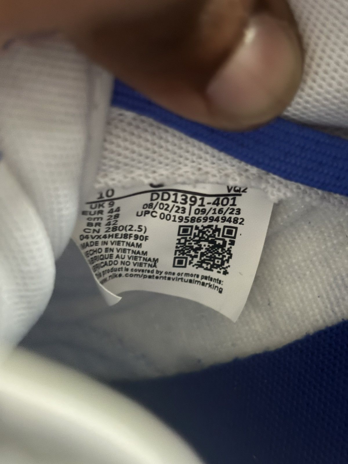 Nike Nike Dunk Low White & Blue Size US 10 / EU 43 - 7 Thumbnail