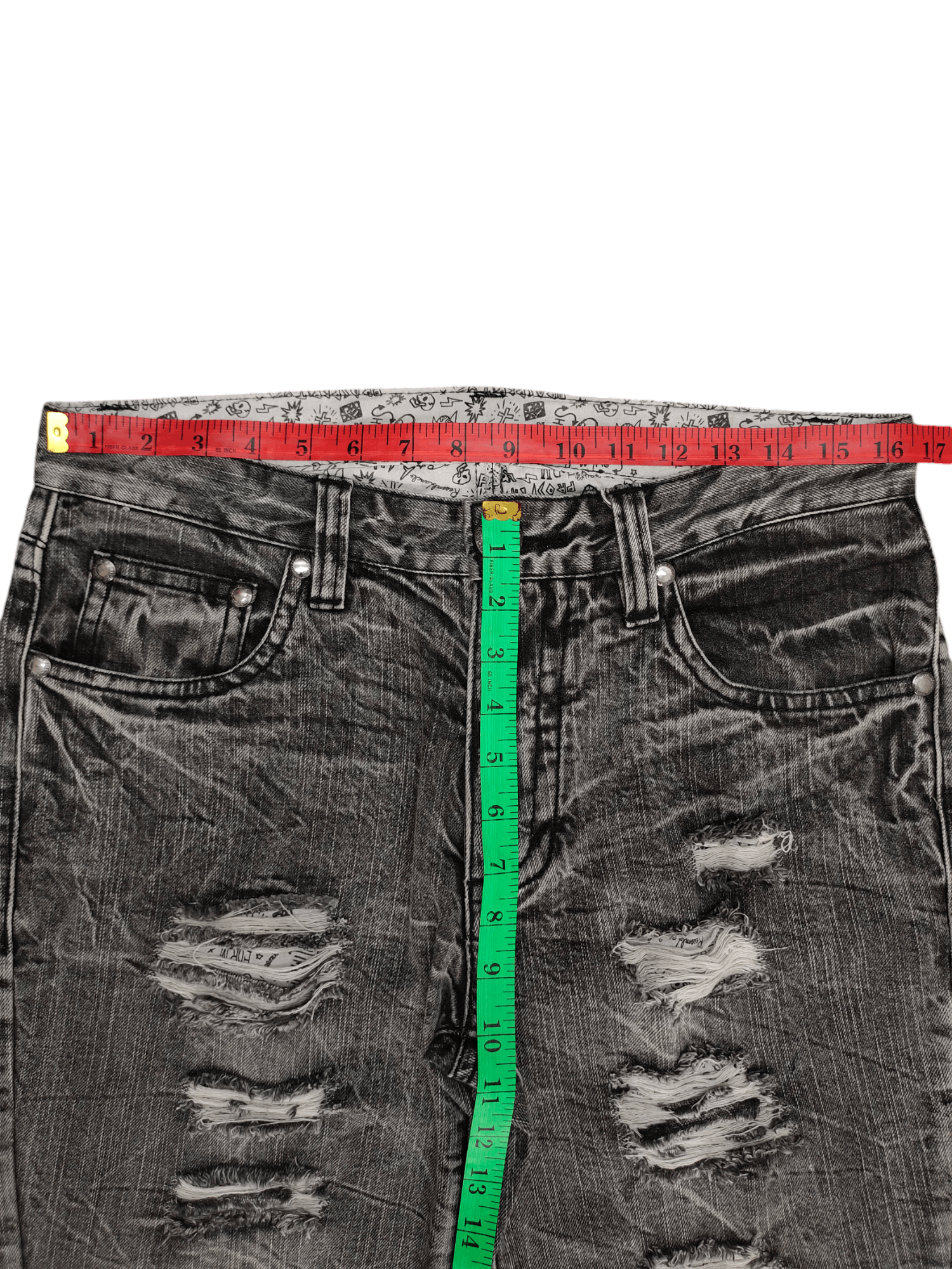 Comme des Garcons × Undercover Vintage Y2k Assured Joy Clawmark Distress Faded Denim Jeans Size US 32 / EU 48 - 10 Thumbnail
