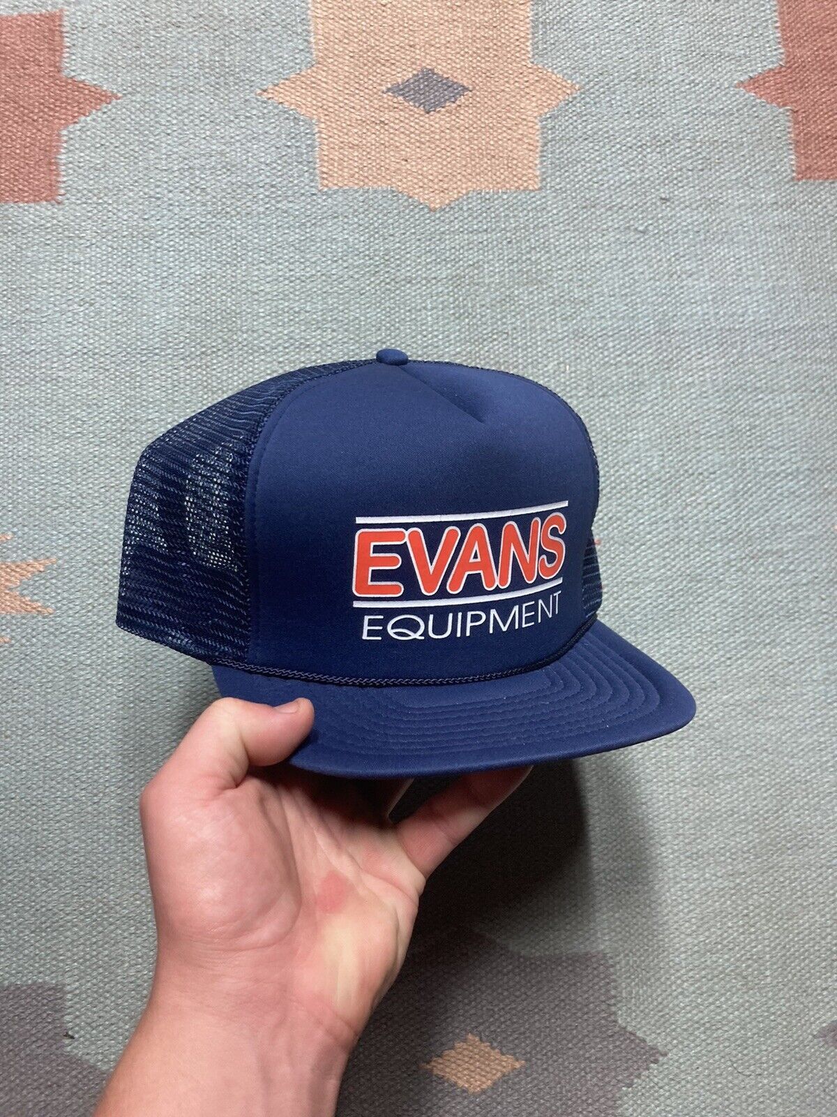 Vintage VTG trucker hat mesh evans equipment logo blue SnapBack Size ONE SIZE - 1 Thumbnail