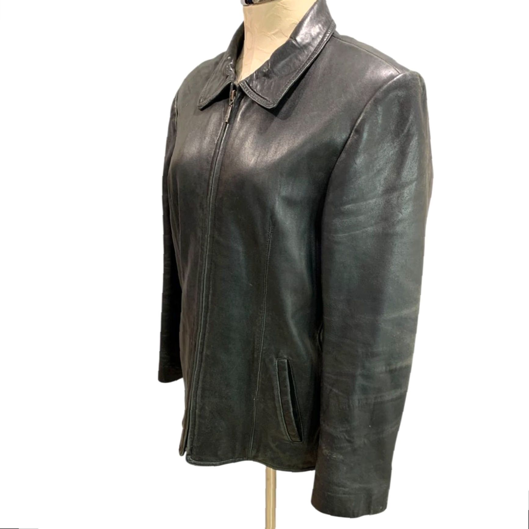 Skin VINTAGE Adler Collection Womens Jacket Coat Lamb Skin Black Zip Up Large L Size L / US 10 / IT 46 - 2 Thumbnail