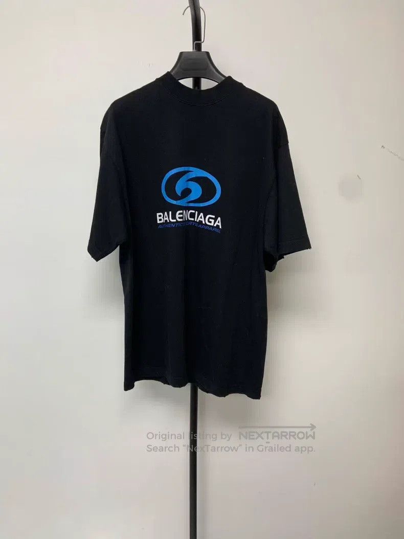 Balenciaga Balenciaga Blue Label Logo Printed Pattern Round Neck Shor Size US XXS / EU 40 - 1 Thumbnail