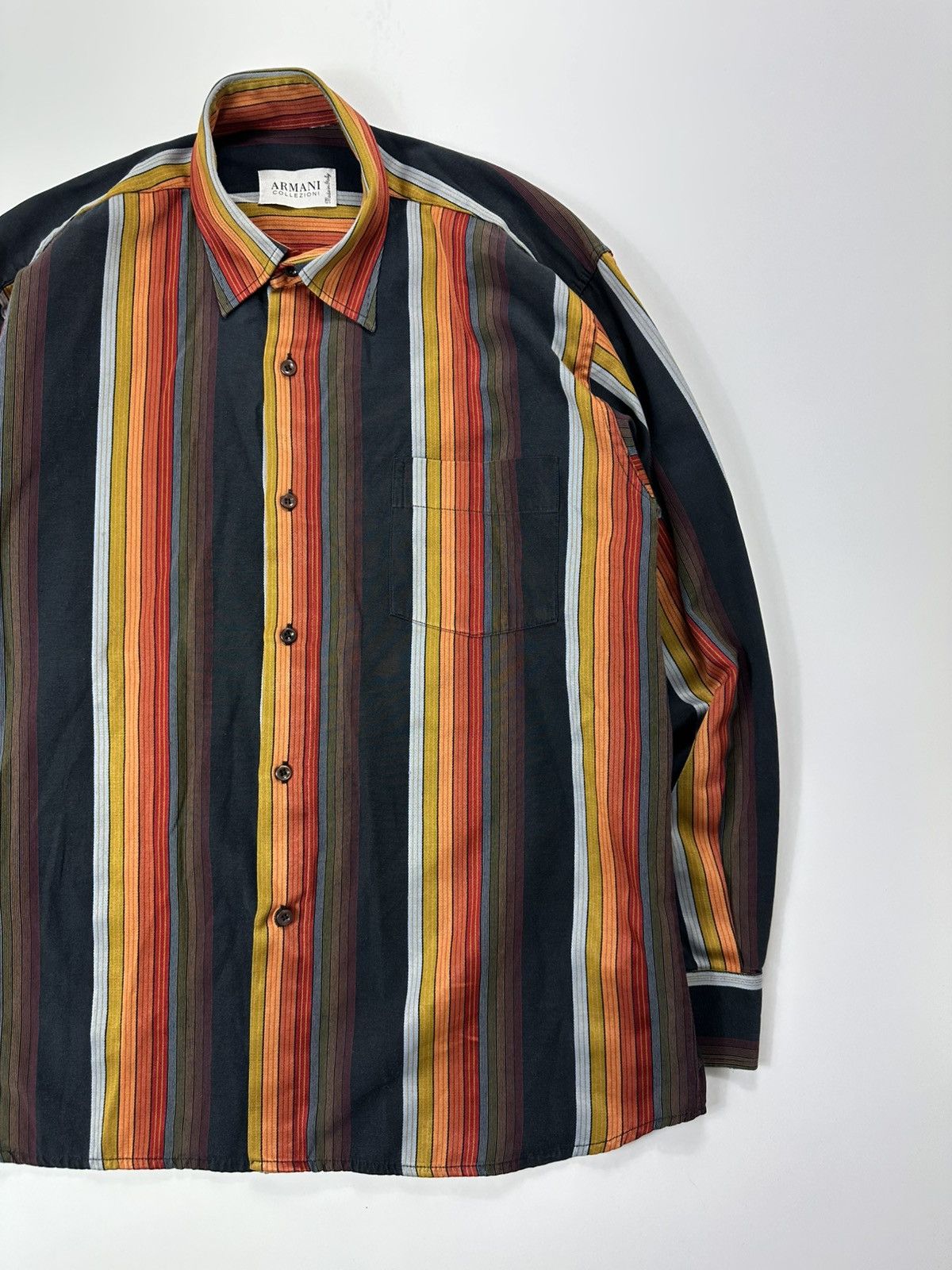 Armani Collezioni Armani Collezioni Stripped Luxury Dress Shirt Size US L / EU 52-54 / 3 - 4 Thumbnail