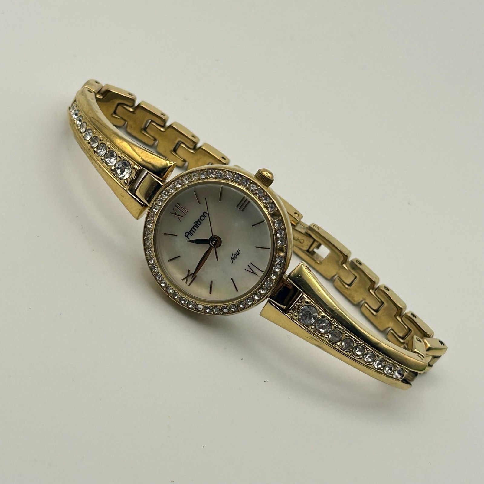 Other Armitron Now Gold Tone Crystal Bezel Mother Pearl Watch Size ONE SIZE - 4 Thumbnail