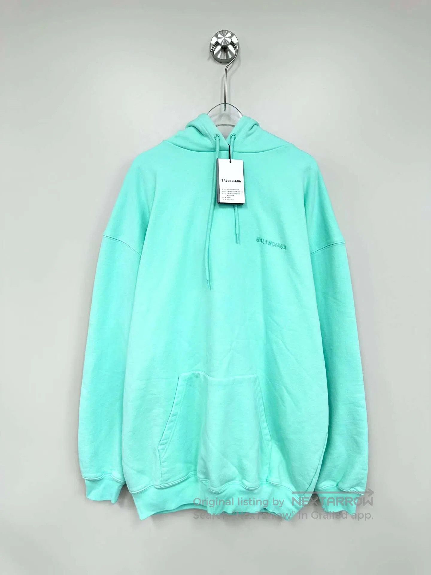 Balenciaga Balenciaga Mint Green Embroidered Letter Logo Sweatshirt| Size US S / EU 44-46 / 1 - 1 Thumbnail