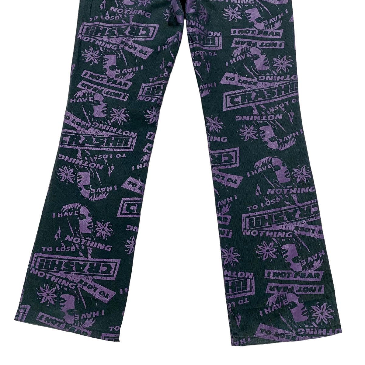 Hysteric Glamour 'Rimsby Field Crash' Nothing To Lose Graphic Flare Pants Size 29" - 13 Thumbnail