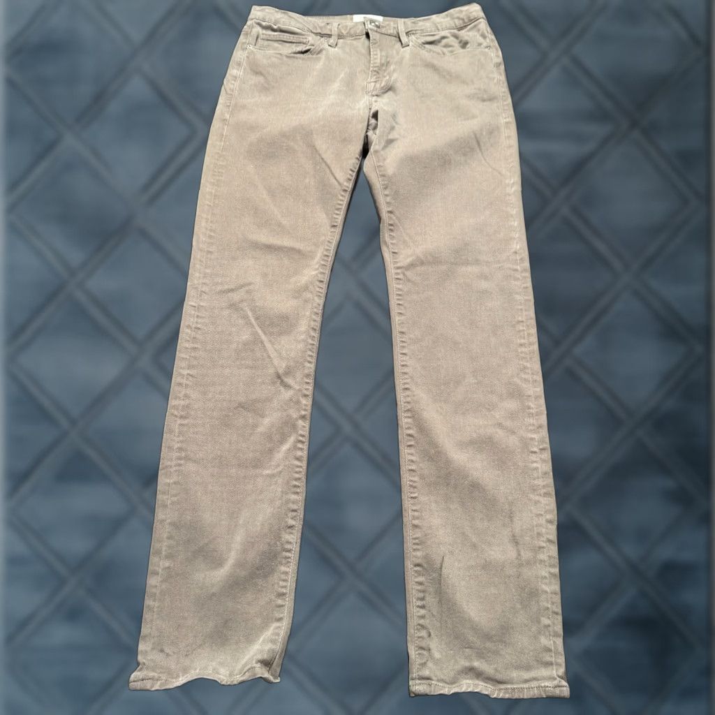 Frame FRAME Jeans Slim 32 Beige 32x32 Men 5-Pocket Design Cotton Slim Straight INSEAM 32 L’homme Lyocell Rayon Blend Casual Size US 32 / EU 48 - 1 Thumbnail