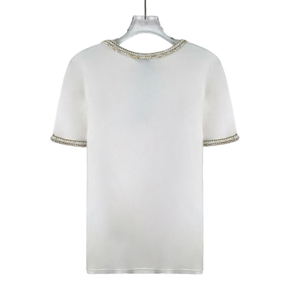 Chanel Chanel White Trim Woven Short Sleeve T-shirt K26WX Size XS / US 0-2 / IT 36-38 - 2 Thumbnail