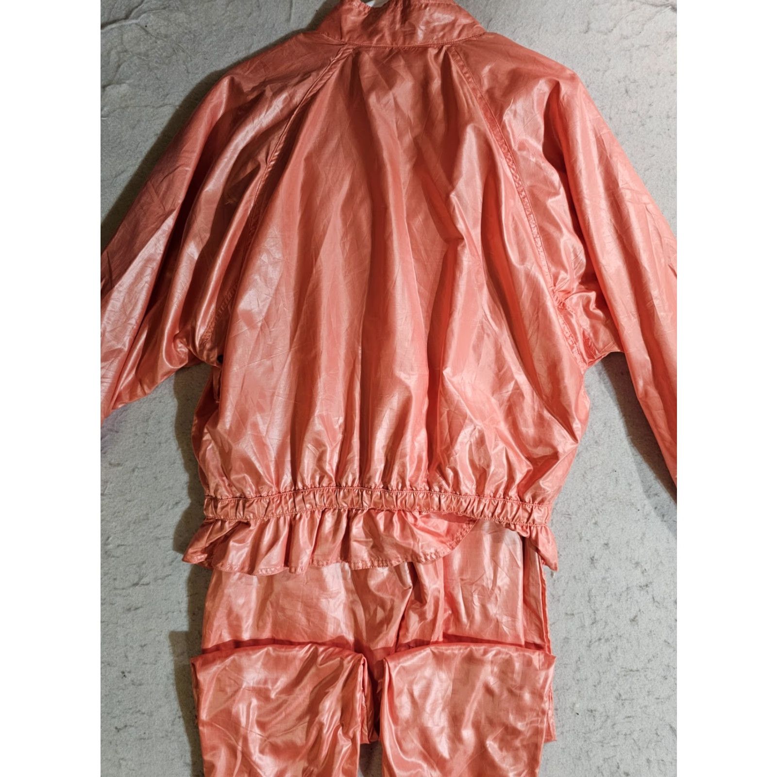 Le Coq Sportif VINTAGE Le Coq Sportif Classic 80s Tracksuit Jacket & Pants Womens Sz Med Peach Satin 80s Logo Size 32" / US 10 / IT 46 - 4 Thumbnail