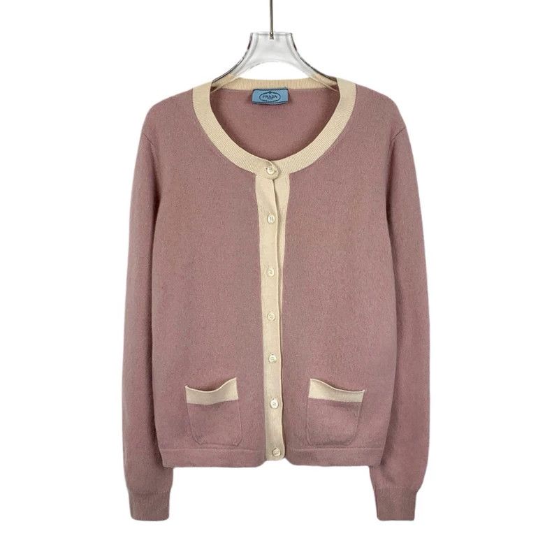 Prada Pink Cashmere Cardigan by Prada-dmc Size US M / EU 48-50 / 2 - 1 Thumbnail