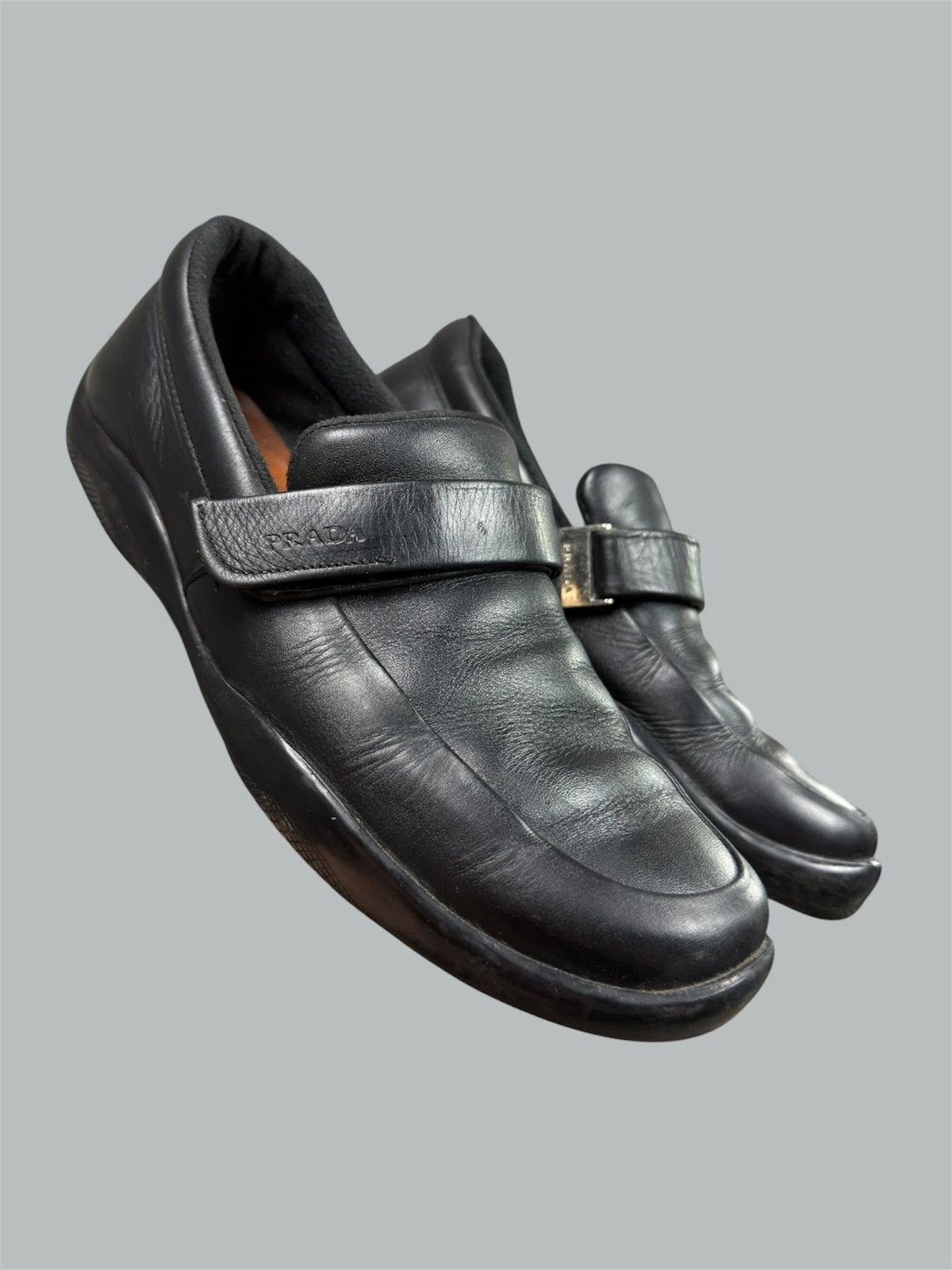 Prada Archive Prada FW98 Chunky Square Toe Loafers Leather Black