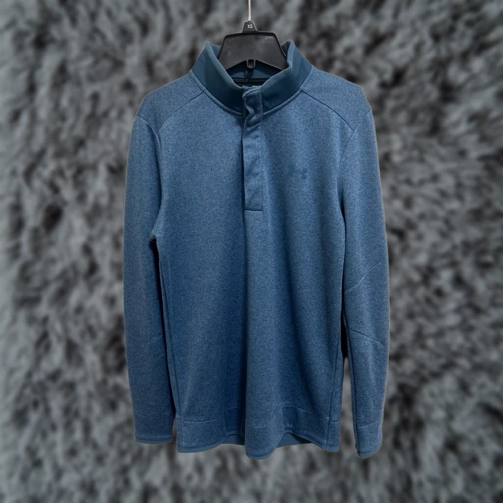 Under Armour Under Armour Coldgear Golf Mens Shirt S Henley Pullover Blue sweatshirt polo pullover with snap logo Embroidered Size US S / EU 44-46 / 1 - 1 Thumbnail