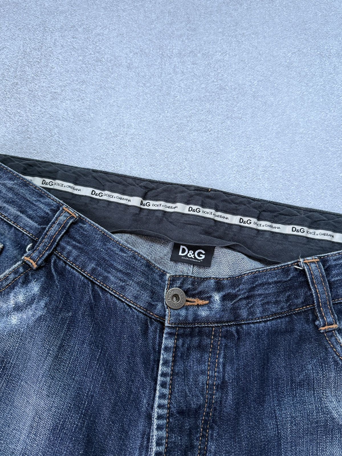 Dolce & Gabbana Dolce & Gabbana D&G Denim Shorts Men’s Metal Logo Blue Y2K Size US 42 / EU 58 - 6 Thumbnail