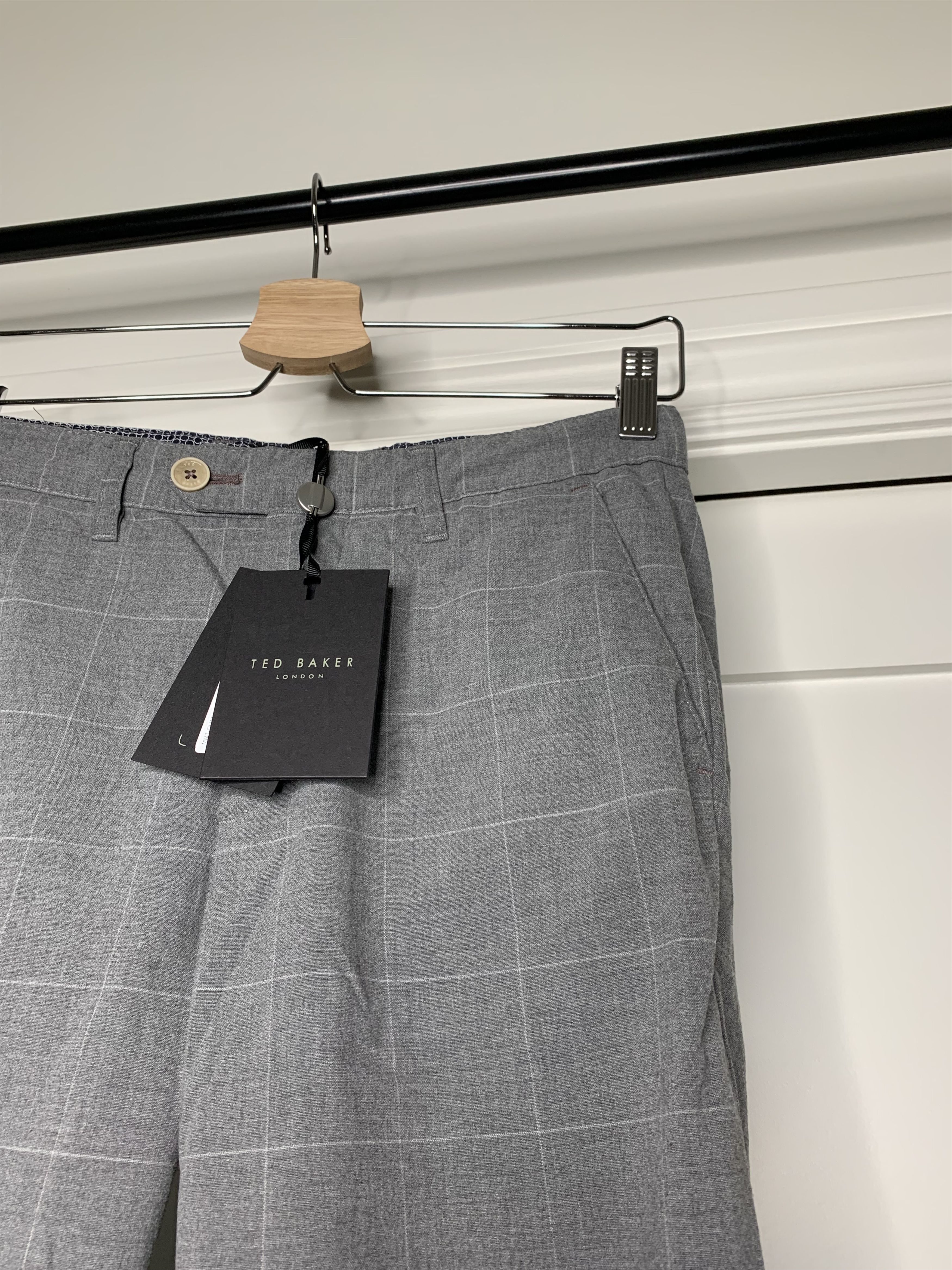 Ted Baker Ted Baker Ghana Gray Checked Trousers Size US 28 / EU 44 - 2 Thumbnail