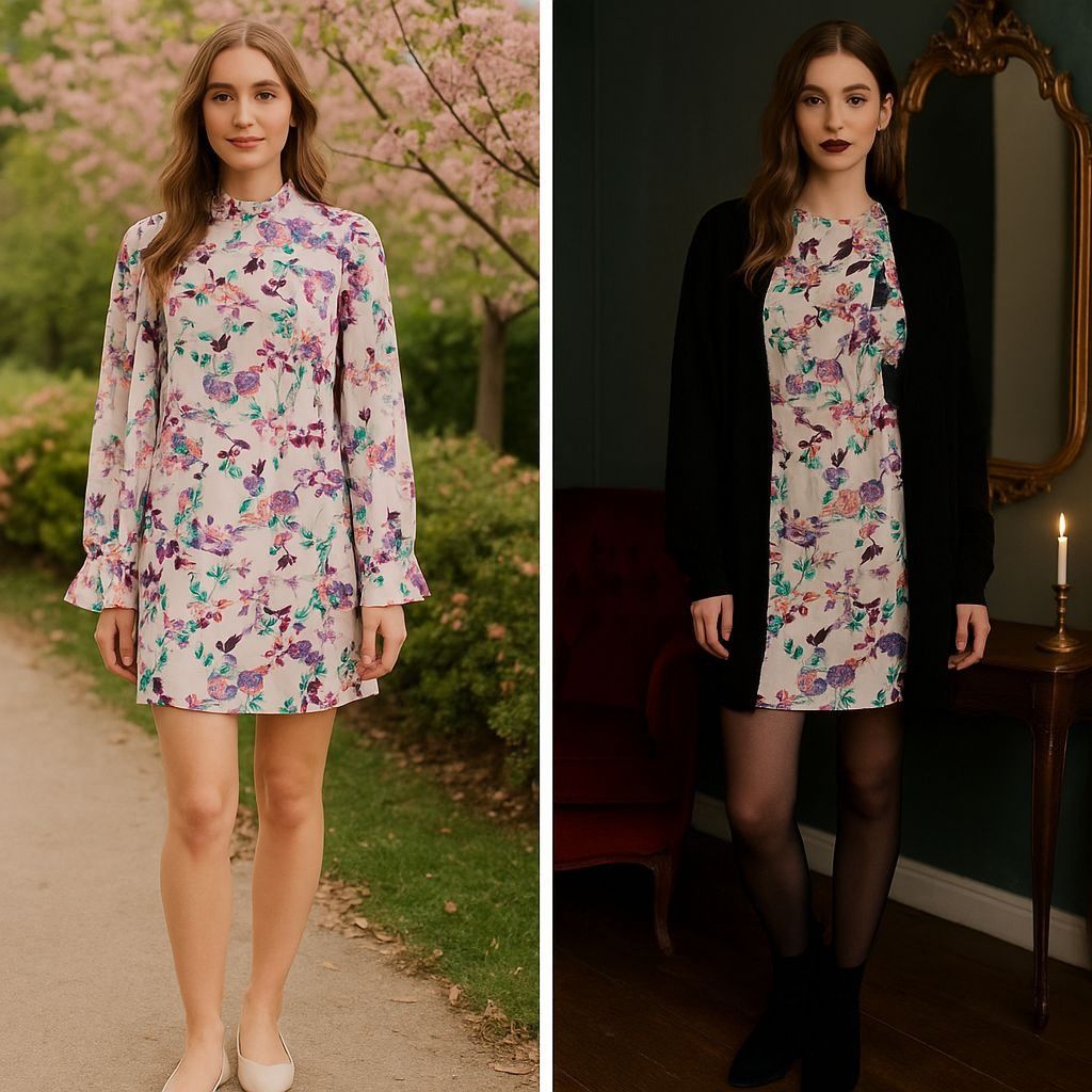 Other Saloni Woman Floral Silk Mini Dress Size 8 Romantic Luxury R Size M / US 6-8 / IT 42-44 - 1 Thumbnail