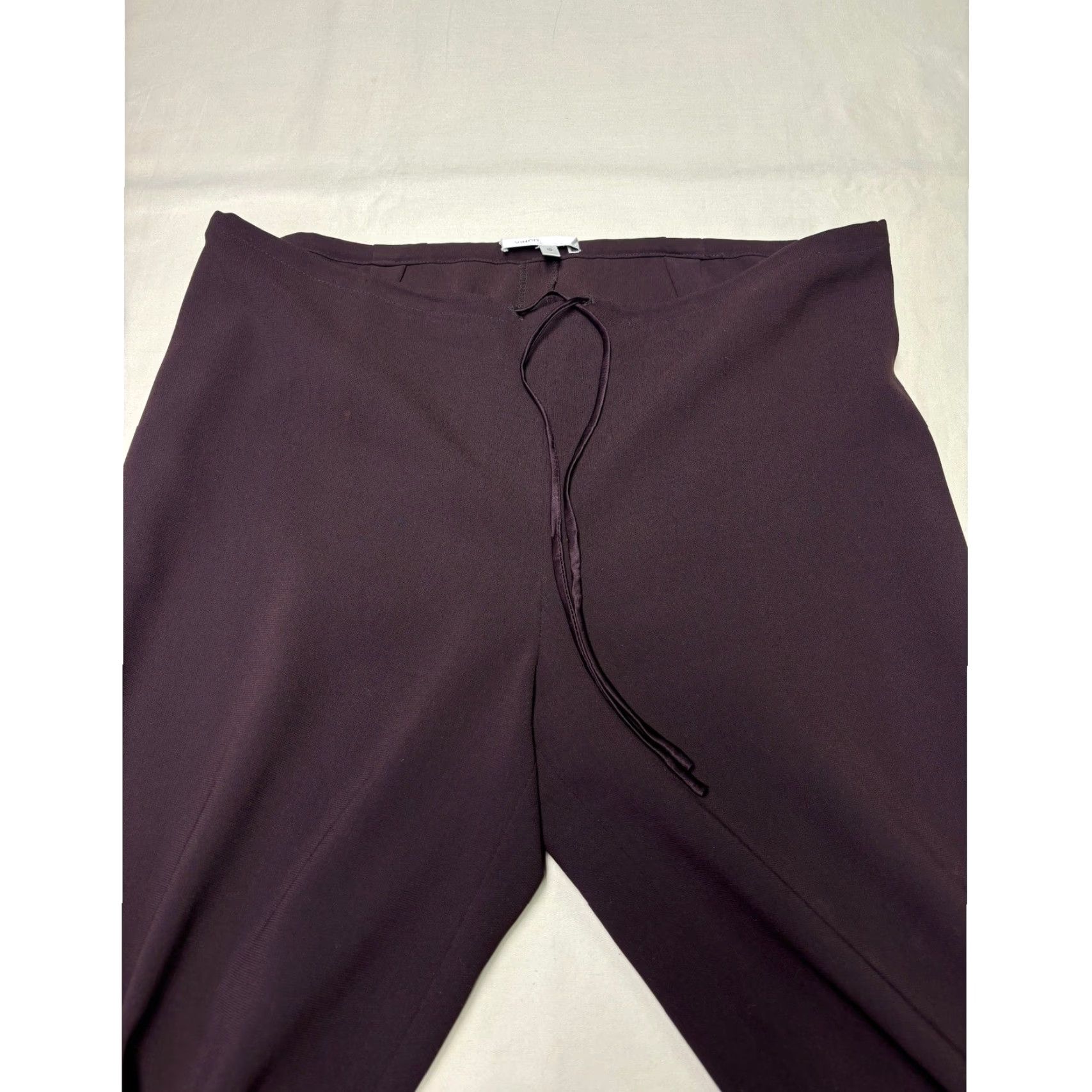 Vince Vince Women Wide-Leg Trousers Purple Cotton Size 10 W34 L30 USA Dress Pants, Business Formal, Stretch, Lined, Made in USA Size 32" / US 10 / IT 46 - 2 Thumbnail