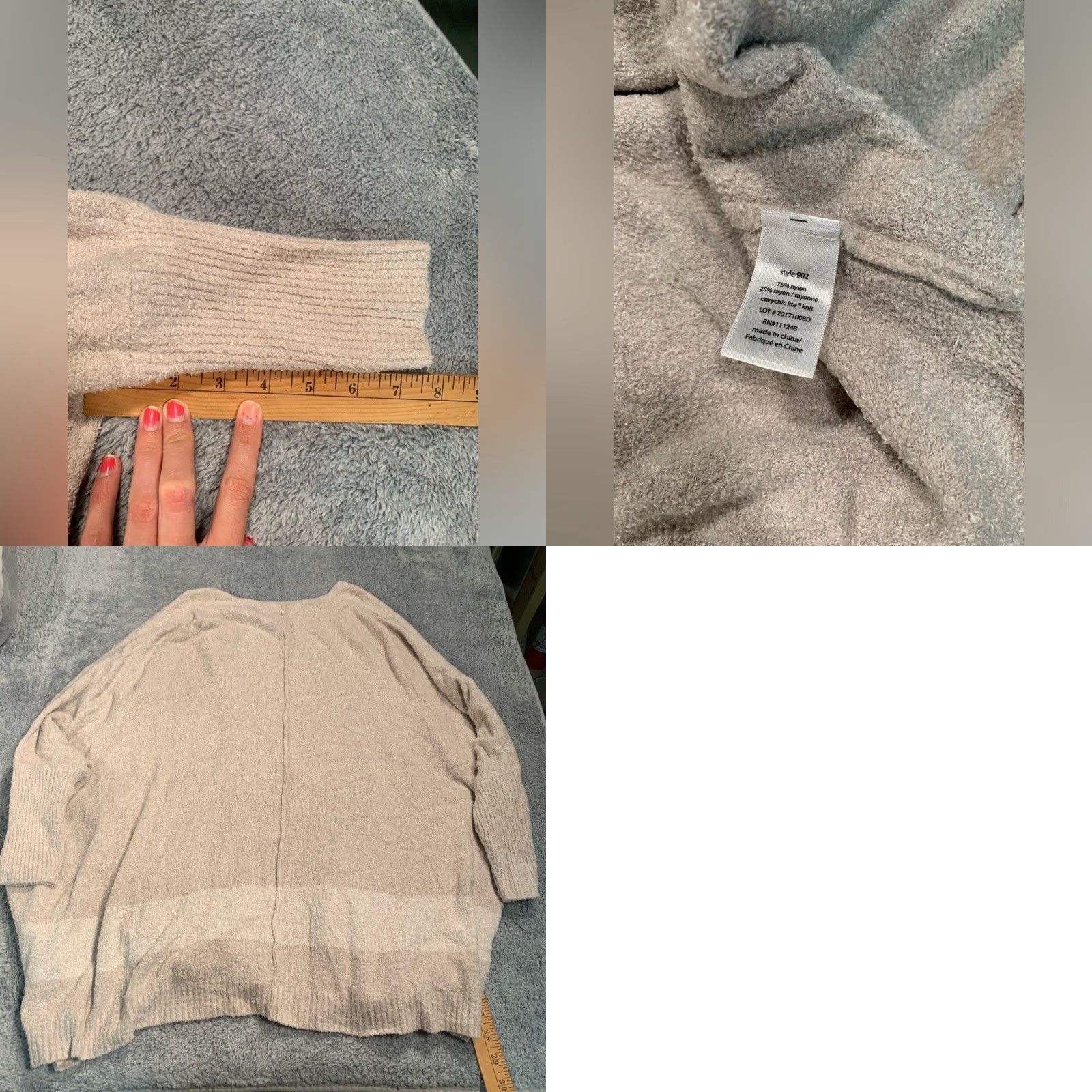 Vintage Barefoot Dreams Cardigan Women One Size Beige Cozychic Lite Size ONE SIZE - 8 Thumbnail