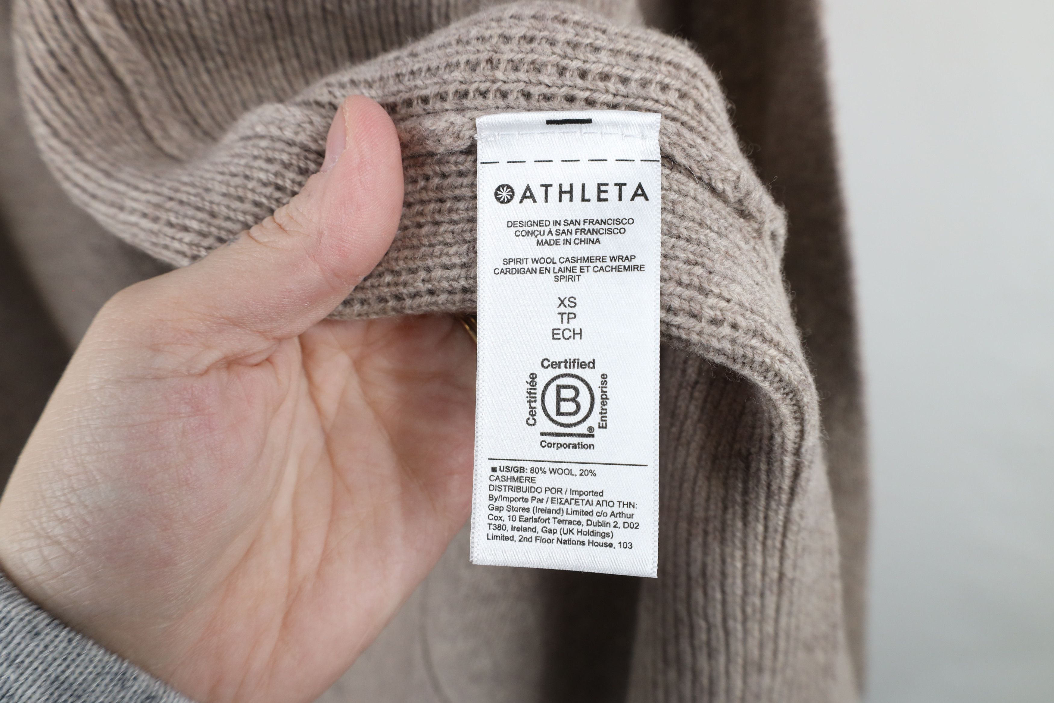 Athleta × Vintage Athleta Wool Cashmere Knit Wrap Open Front Cardigan Sweater Size XS / US 0-2 / IT 36-38 - 7 Thumbnail