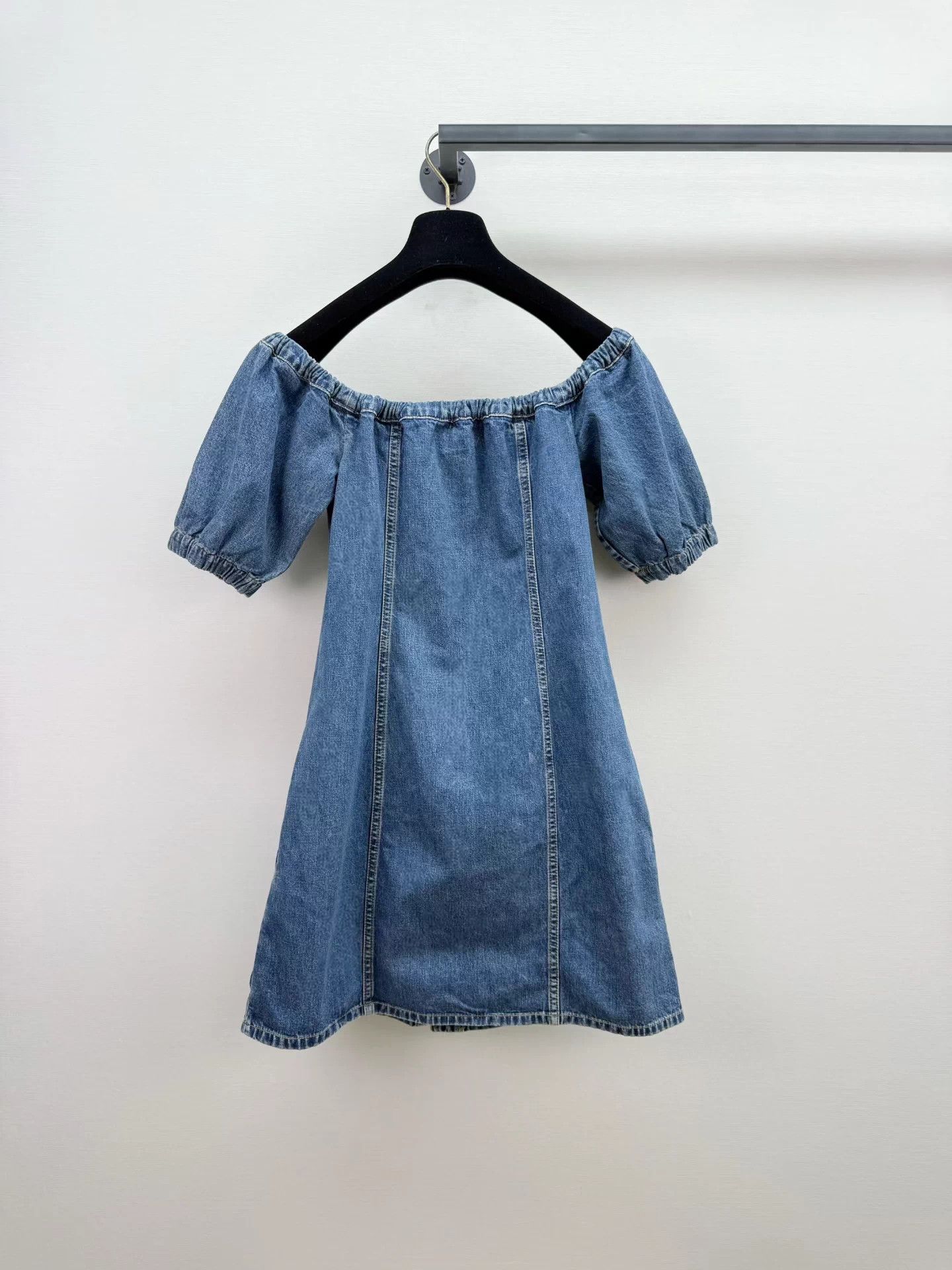 Celine Celine puff sleeve one shoulder waist denim dress L like new Size L / US 10 / IT 46 - 7 Thumbnail
