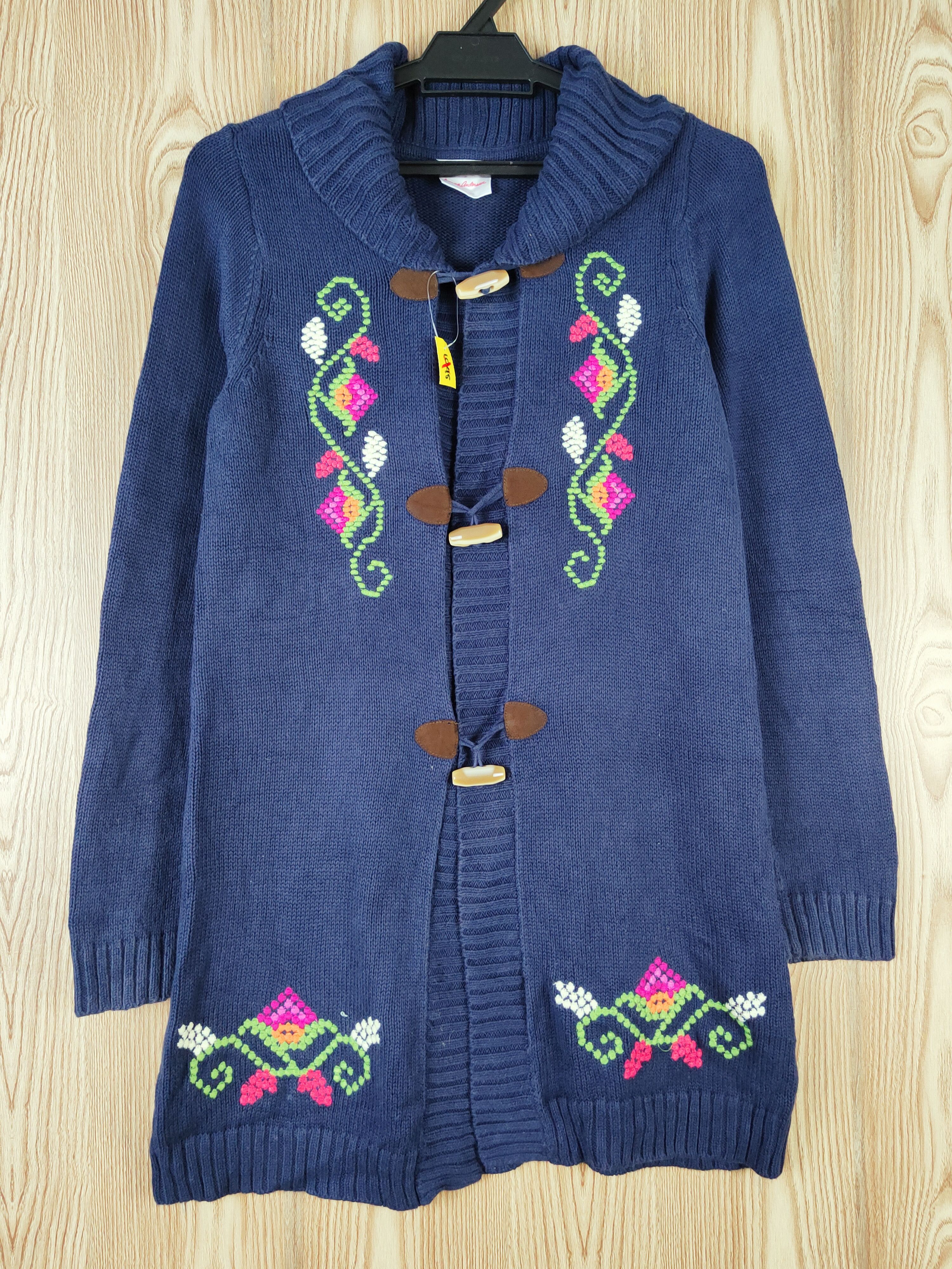 Homespun Knitwear × Japanese Brand × Vintage Hanna Anderson Navy Knitwear Cardigan #W873 Size S / US 4 / IT 40 - 1 Thumbnail