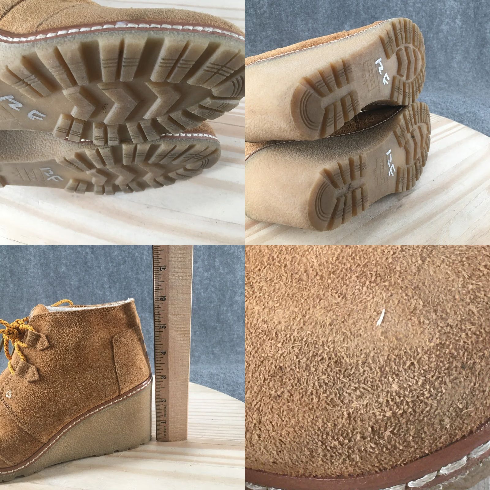 Toms TOMS Winter Snow Boots Womens 7.5 Brown Leather Lace Up Wedge Faux Fur Round Footwear Boots Mens Womens Girls Boys Size US 8 / IT 38 - 8 Thumbnail