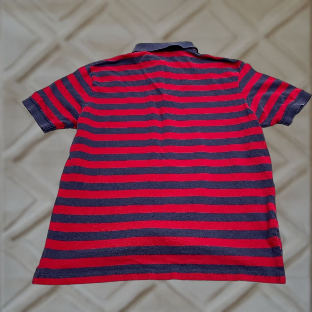 Ralph Lauren VINTAGE Polo Ralph Lauren Polo Shirt Mens XL Red Blue Striped Short Sleeve Cotton Golf Size US XL / EU 56 / 4 - 1 Thumbnail