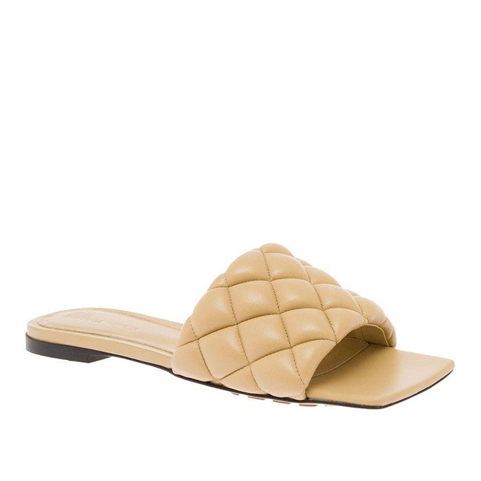 Bottega Veneta o1n1vont1225 Padded Flats Sandals in Beige Size US 9.5 / IT 39.5 - 2 Thumbnail