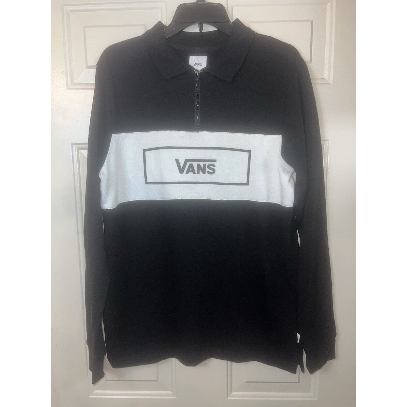 Vans Vans Polo Shirt Mens Small Black White Quarter Zip Skate Tee Size US S / EU 44-46 / 1 - 1 Thumbnail