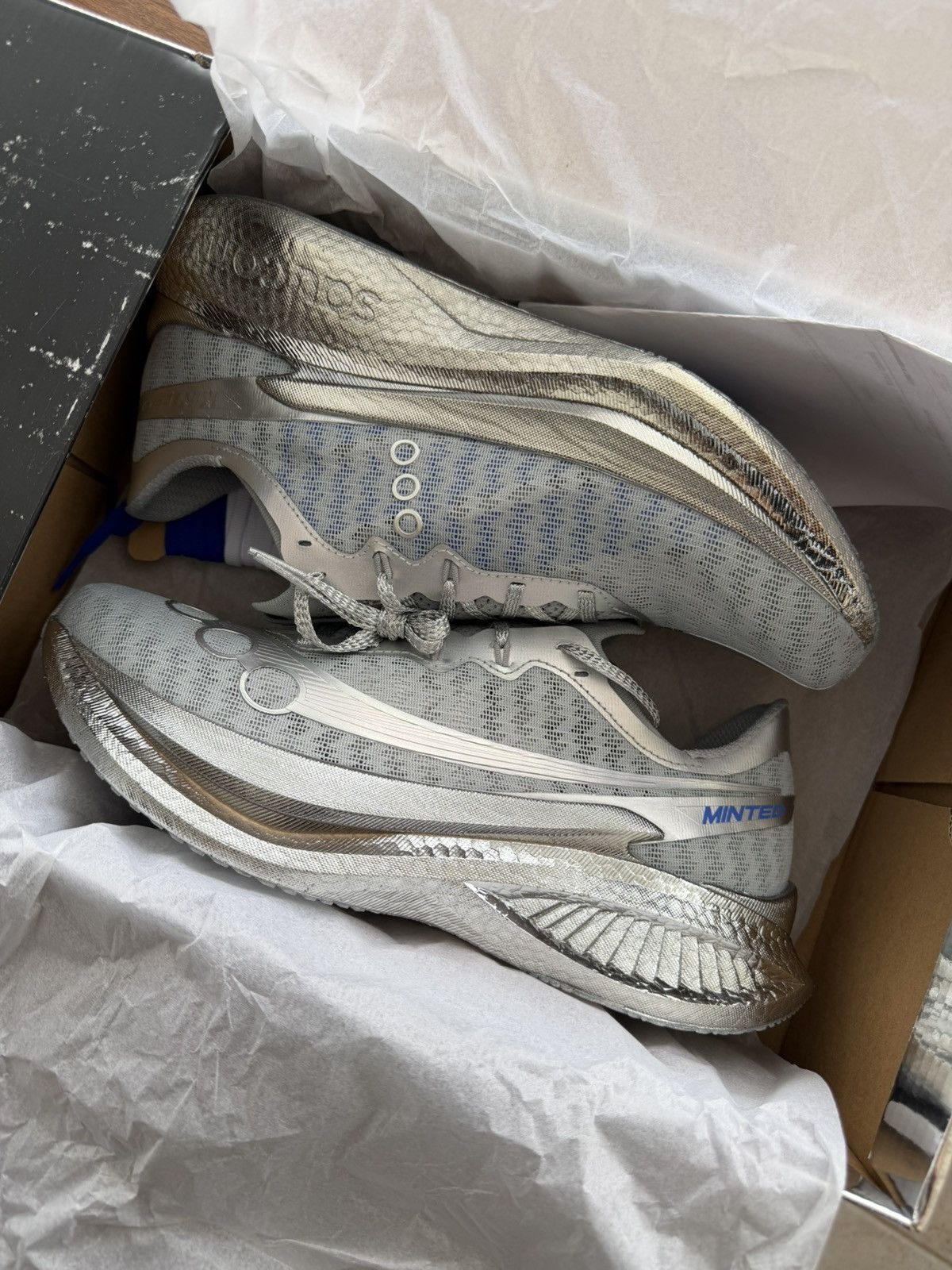 Minted New York × Saucony Saucony x Minted New York Endorphin Pro 5 Chromium Size US 10.5 / EU 43-44 - 1 Thumbnail