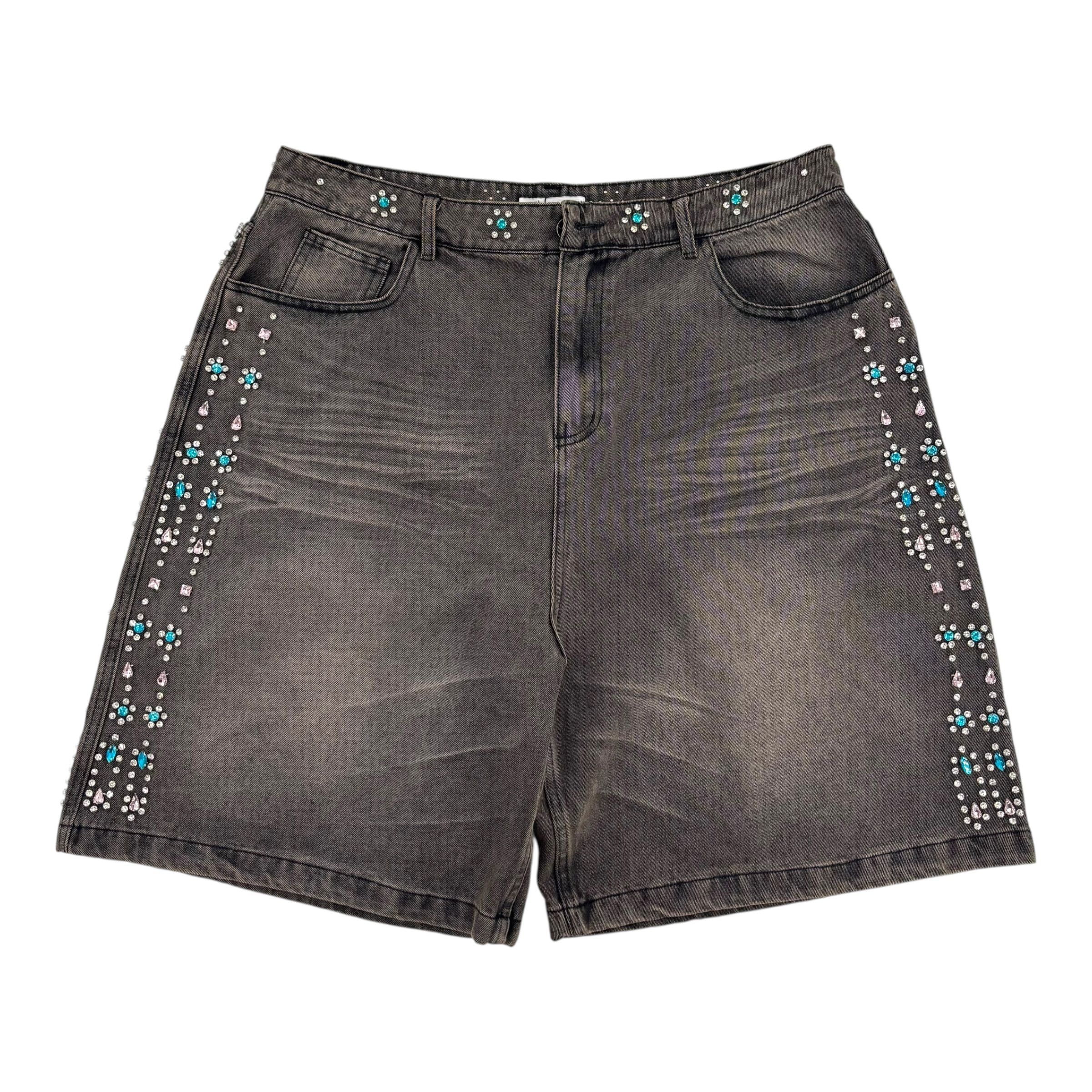 Vale Bedazzled Denim Shorts Black Size US 36 / EU 52 - 1 Thumbnail