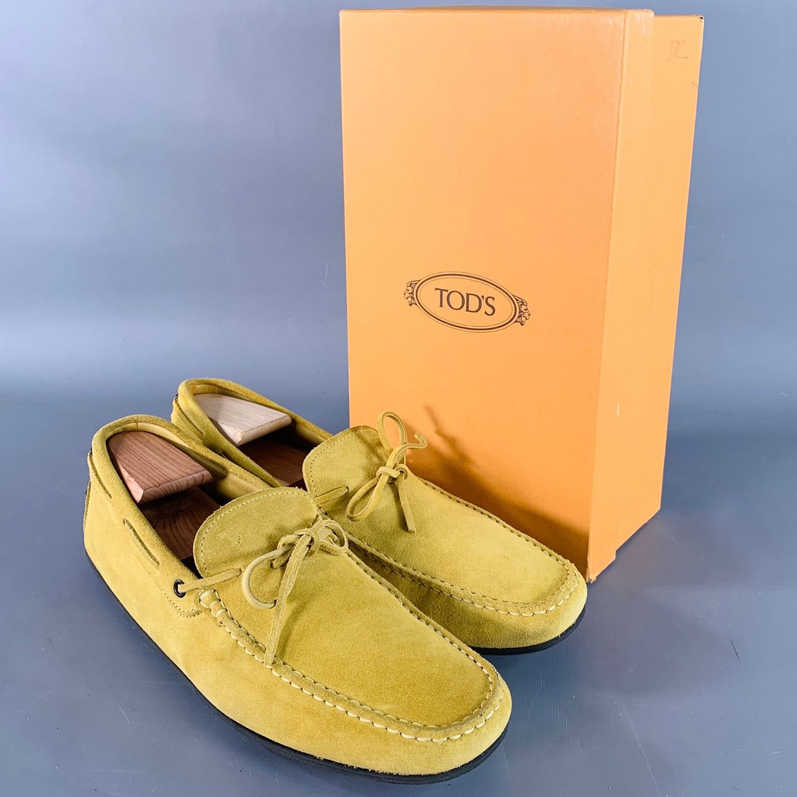 Tod's TOD'S Size 12.5 Yellow Suede Rubber Sole Drivers Loafers Size US 12.5 / EU 45-46 - 8 Thumbnail