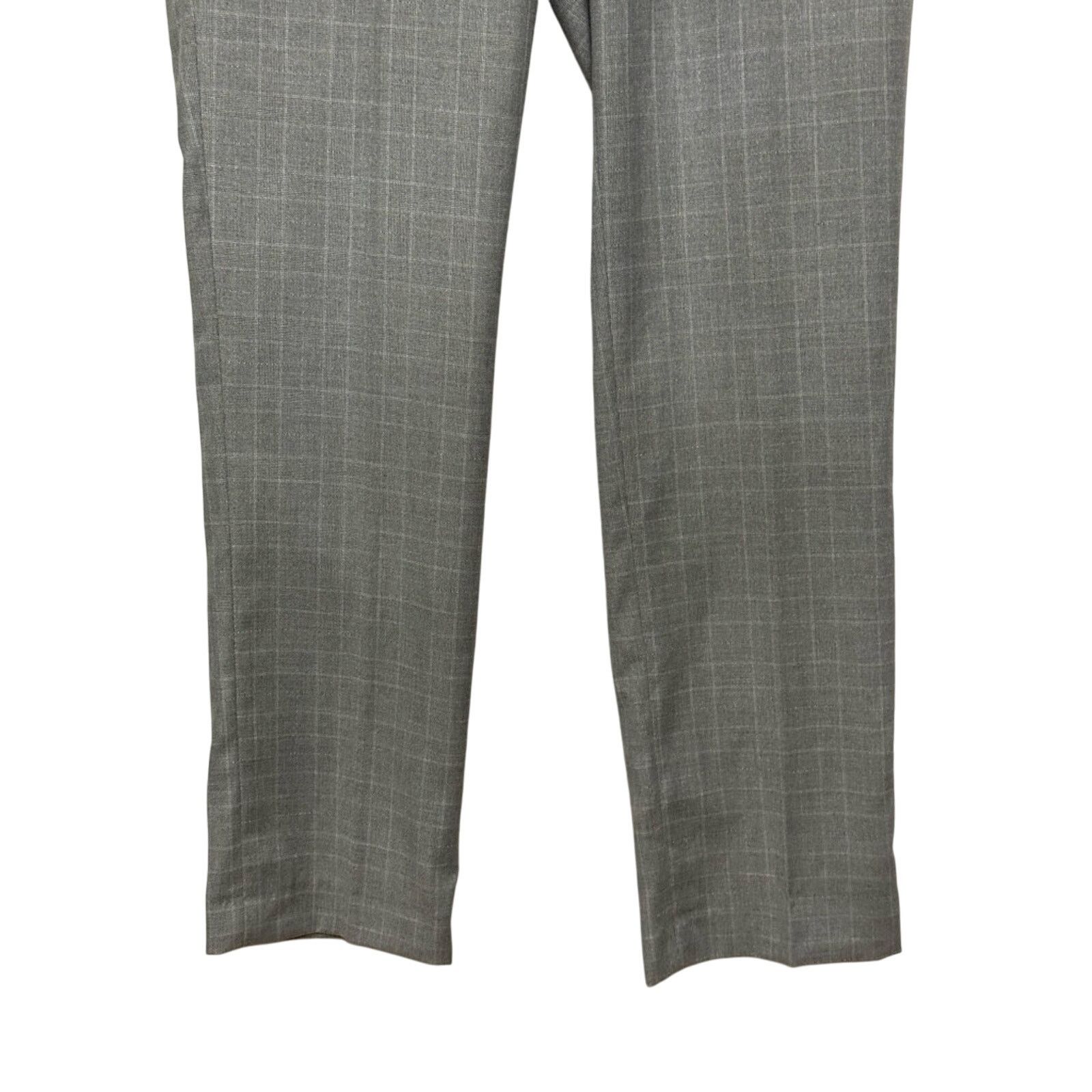 Other ZNT18 Dress Pants Straight Leg Flat Front Plaid Gray Mens 35 Size US 35 - 3 Thumbnail
