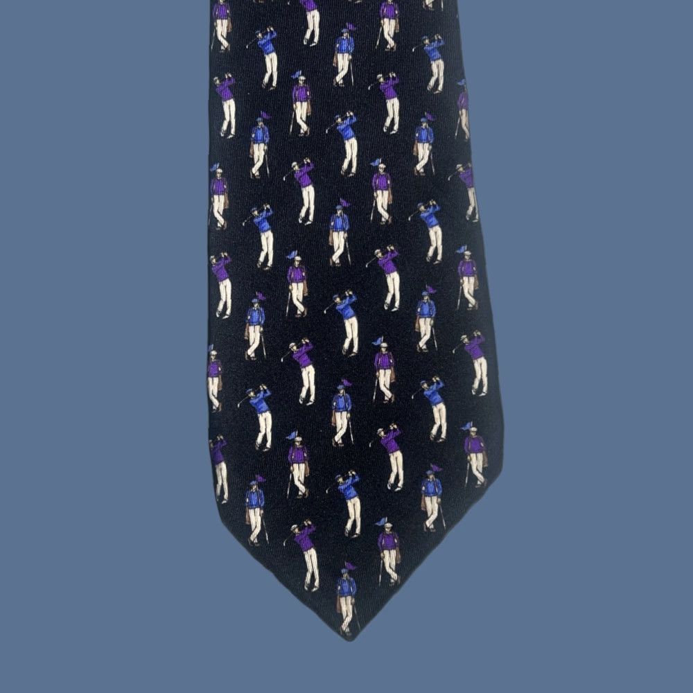 Ralph Lauren Lauren by Ralph Lauren Tie Golf Black 100% Silk Classic 57"-60" Adult Men's Size ONE SIZE - 1 Thumbnail