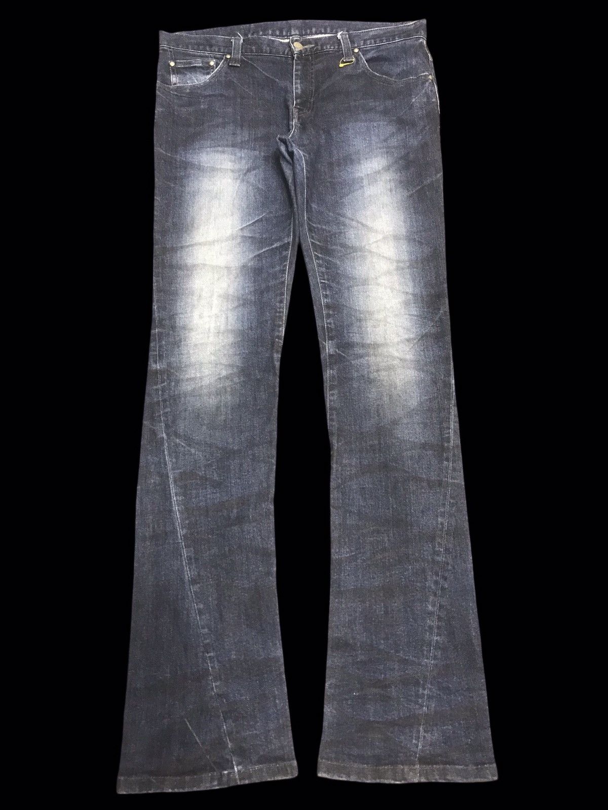 パンツ TORNADO MART coated bell bottom denim Tornado Mart Claw Marks Flared Lace-Up Jeans – Paroxa Studios