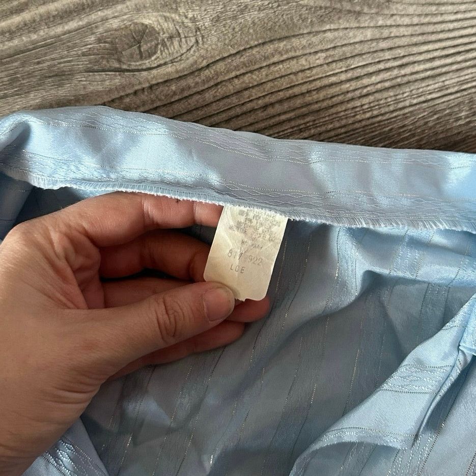 Other no brand blue silver striped button up blouse Size L / US 10 / IT 46 - 3 Thumbnail