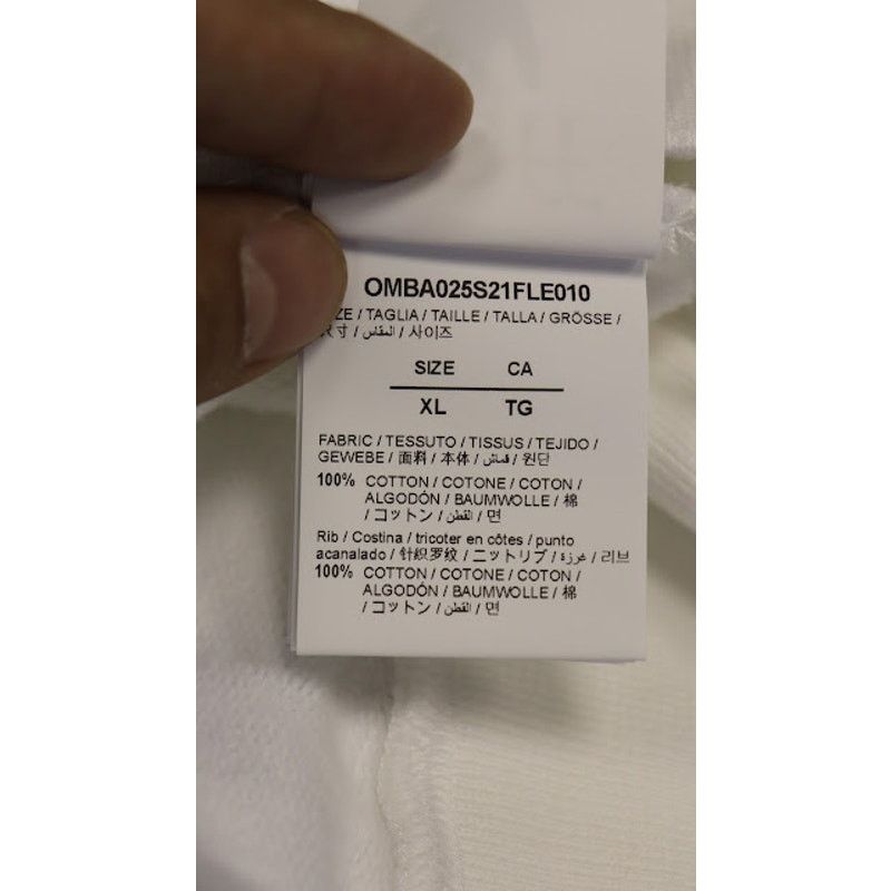Off-White o1rshd1 Caravag Boy Marker Slim Crewneck in White/Light Blue Size US XL / EU 56 / 4 - 3 Thumbnail