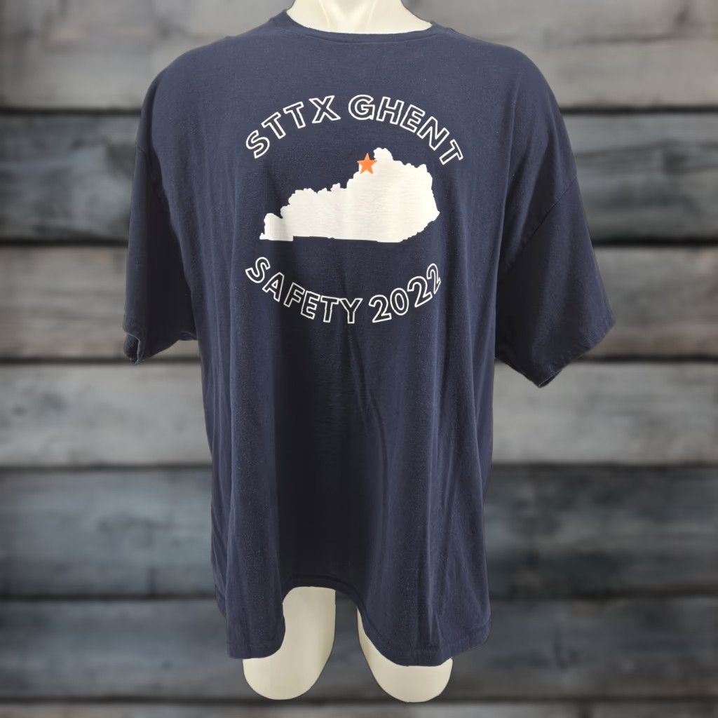 Gildan Gildan T-Shirt SPOT Steel Technologies STTX Ghent Safty 2022 Kentucky KY Blue 3XL Short Sleeve Graphic Tee Men Regular Size US XXL / EU 58 / 5 - 1 Thumbnail